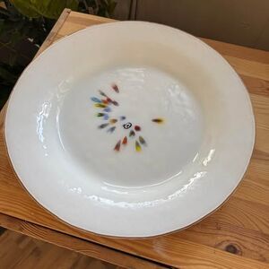 Vtg Crate&Barrel LARGE 17 Carnivalle Murano Millefiori hand blown glass platter